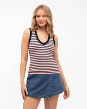 Load image into Gallery viewer, Noelle Knit Top Pink Navy Stripe
