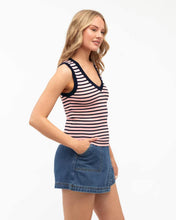 Load image into Gallery viewer, Noelle Knit Top Pink Navy Stripe
