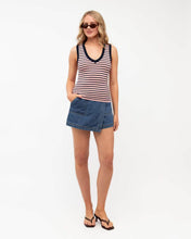 Load image into Gallery viewer, Noelle Knit Top Pink Navy Stripe
