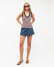 Load image into Gallery viewer, Noelle Knit Top Pink Navy Stripe
