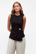 Load image into Gallery viewer, Miah Rib Tank With Brooch Black | White Closet
