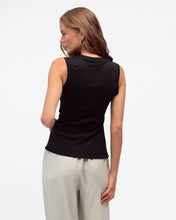 Load image into Gallery viewer, Miah Rib Tank With Brooch Black | White Closet
