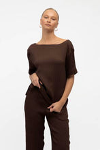 Load image into Gallery viewer, Jade Crinkle Tee Chocolate | White Closet
