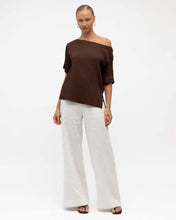 Load image into Gallery viewer, Jade Crinkle Tee Chocolate | White Closet
