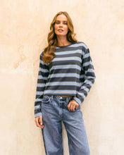 Load image into Gallery viewer, Nika Long Sleeve Tee Blue Stripe
