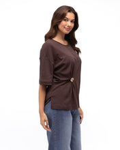 Load image into Gallery viewer, Elevated Twist Tee Chocolate | Label Of Love
