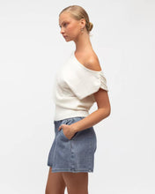Load image into Gallery viewer, Ness Asymmetrical Jersey Top White | Paper Heart
