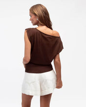 Load image into Gallery viewer, Ness Asymmetrical Jersey Top Choc | Paper Heart
