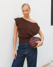 Load image into Gallery viewer, Ness Asymmetrical Jersey Top Choc | Paper Heart
