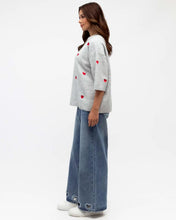 Load image into Gallery viewer, Lottie Embroidered Heart Knit Grey | Label Of Love
