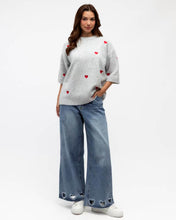 Load image into Gallery viewer, Lottie Embroidered Heart Knit Grey | Label Of Love
