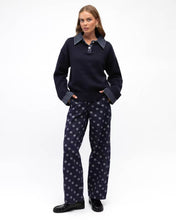 Load image into Gallery viewer, Marita Denim Collar Polo Knit | Paper Heart
