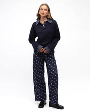 Load image into Gallery viewer, Marita Denim Collar Polo Knit | Paper Heart
