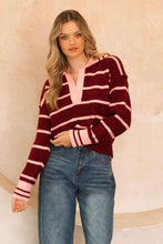Load image into Gallery viewer, Nada Rugby Knit Jumper Merlot Stripe
