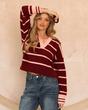 Load image into Gallery viewer, Nada Rugby Knit Jumper Merlot Stripe
