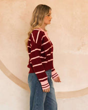 Load image into Gallery viewer, Nada Rugby Knit Jumper Merlot Stripe

