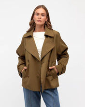 Load image into Gallery viewer, Mora Cropped Trench Coat Khaki | Paper Heart
