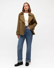 Load image into Gallery viewer, Mora Cropped Trench Coat Khaki | Paper Heart
