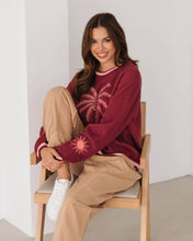 Load image into Gallery viewer, Palm Cotton Knit Jumper Wine
