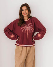 Load image into Gallery viewer, Palm Cotton Knit Jumper Wine
