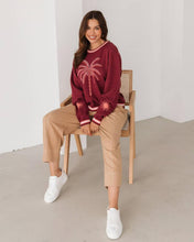 Load image into Gallery viewer, Palm Cotton Knit Jumper Wine
