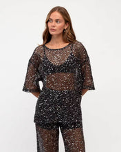 Load image into Gallery viewer, Zahni Sequins Tee Black
