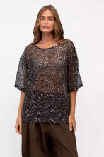 Load image into Gallery viewer, Zahni Sequins Tee Black
