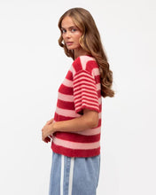 Load image into Gallery viewer, Vanessa Stripe Knit Tee Pink Red | Paper Heart
