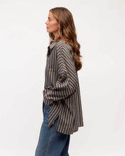 Load image into Gallery viewer, Emma Stripe Shirt Choc | Paper Heart
