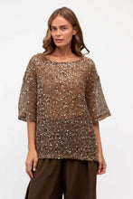 Load image into Gallery viewer, Zahni Sequins Tee Cocoa | Ebby And I

