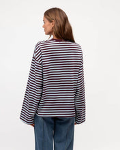 Load image into Gallery viewer, Remi Stripe Cotton Tee Blue Plum | Paper Heart
