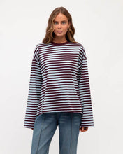 Load image into Gallery viewer, Remi Stripe Cotton Tee Blue Plum | Paper Heart
