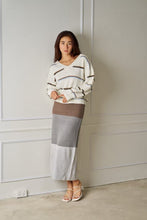 Load image into Gallery viewer, Lola Stripe Knit Jumper White Flecks
