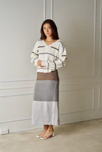 Load image into Gallery viewer, Lola Stripe Knit Jumper White Flecks

