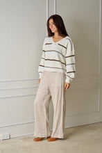 Load image into Gallery viewer, Lola Stripe Knit Jumper White Flecks
