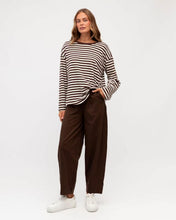 Load image into Gallery viewer, Easy Tuck Long Sleeve Tee Ivory Choc Label Of Love
