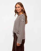Load image into Gallery viewer, Easy Tuck Long Sleeve Tee Ivory Choc Label Of Love
