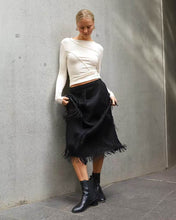 Load image into Gallery viewer, Kiira Tassel  Skirt Black
