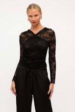 Load image into Gallery viewer, Maia Lace Wrap Top Black

