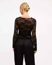 Load image into Gallery viewer, Maia Lace Wrap Top Black
