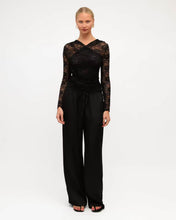 Load image into Gallery viewer, Maia Lace Wrap Top Black
