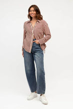 Load image into Gallery viewer, Zoah Shirt Burgundy Stripe
