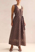 Load image into Gallery viewer, Indra Maxi Dress Choc Polka Dots
