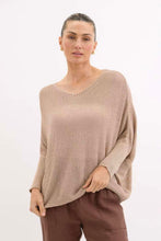 Load image into Gallery viewer, Worthier Cari Cotton Blend Knit Gold Sparkle
