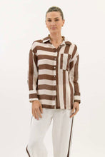 Load image into Gallery viewer, Worthier Faye Linen Shirt Chocolate Cream
