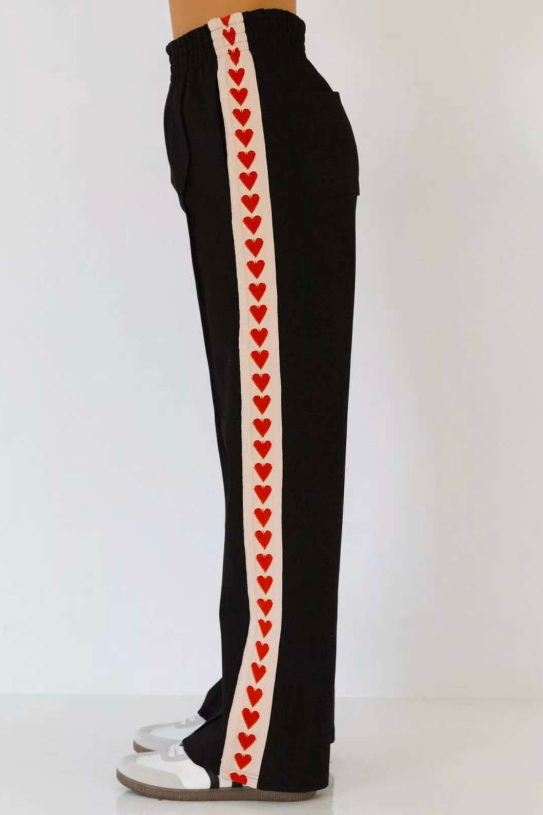 Love Hearts Pants Black