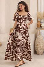 Load image into Gallery viewer, Adrianna Brown Print Maxi Dress
