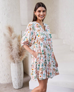 Palms Smock Dress