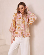 Load image into Gallery viewer, Aleta Top Pink Tan Print
