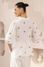 Load image into Gallery viewer, Kayla Tropical Embroidered Top
